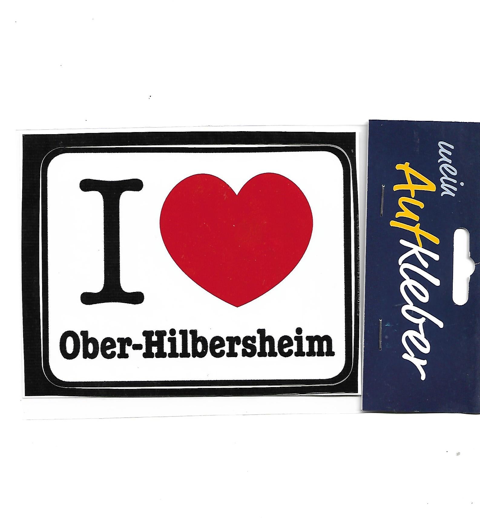 Dies & Das Stadtaufkleber I love (Herz) Ober-Hilbersheim ca. 13 x 9,5 cm