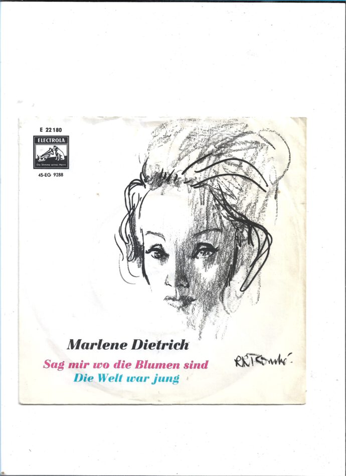Flohmarkt Vinyl Single Marlene Dietrich - Sag' mir wo die Blumen sind - Electrola 1962