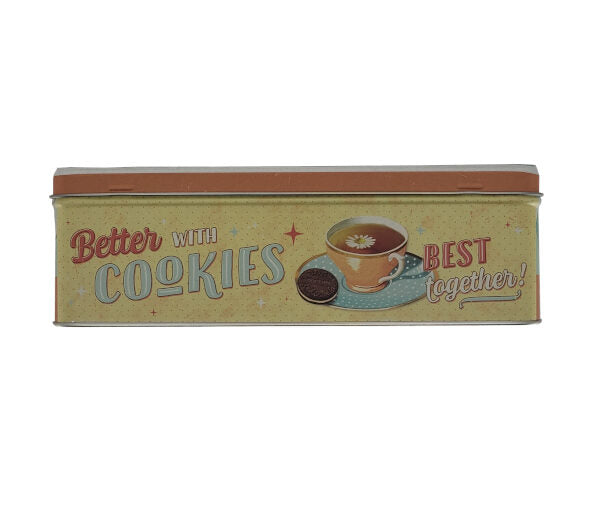 Vorratsdose Blechdose flach Tea & Cookies Together - We just wanna Drink Tea ! 2,5 L (Nostalgic Art)