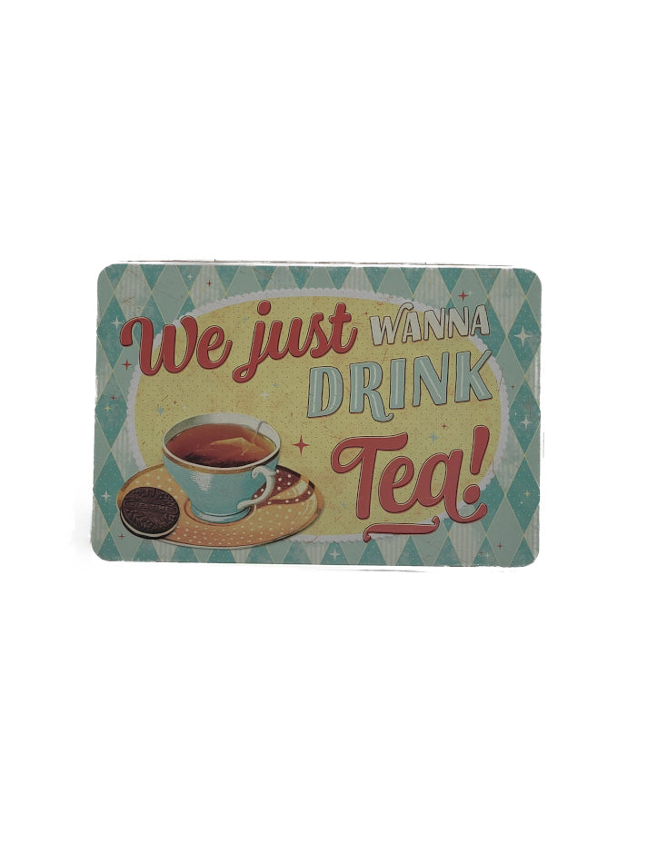 Vorratsdose Blechdose flach Tea & Cookies Together - We just wanna Drink Tea ! 2,5 L (Nostalgic Art)