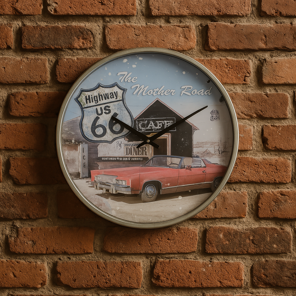 Nostalgic Art Wanduhr Highway US 66 - The Mother Road