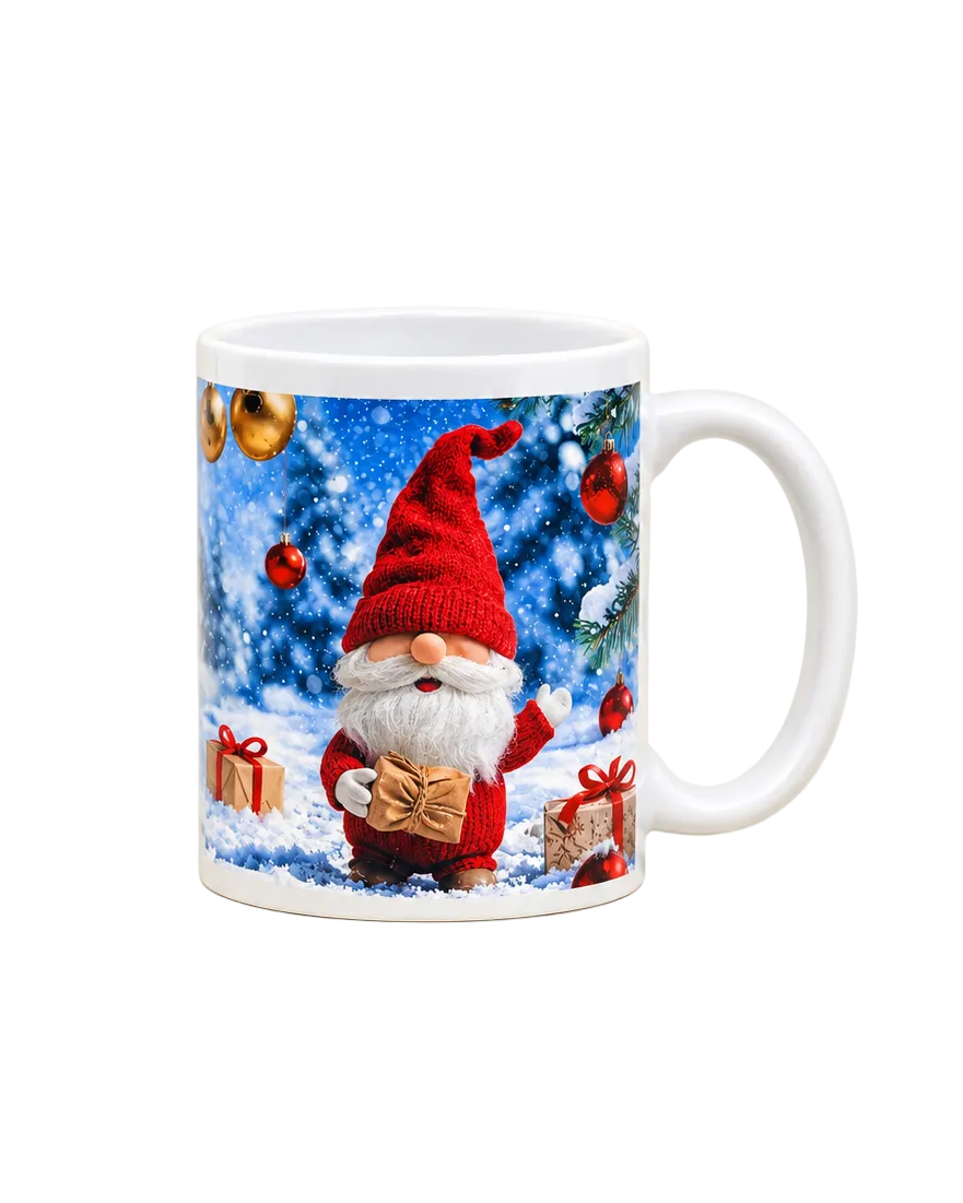 Tasse Weihnachtswichtel im Verschneiten Winterwald (325 ml)