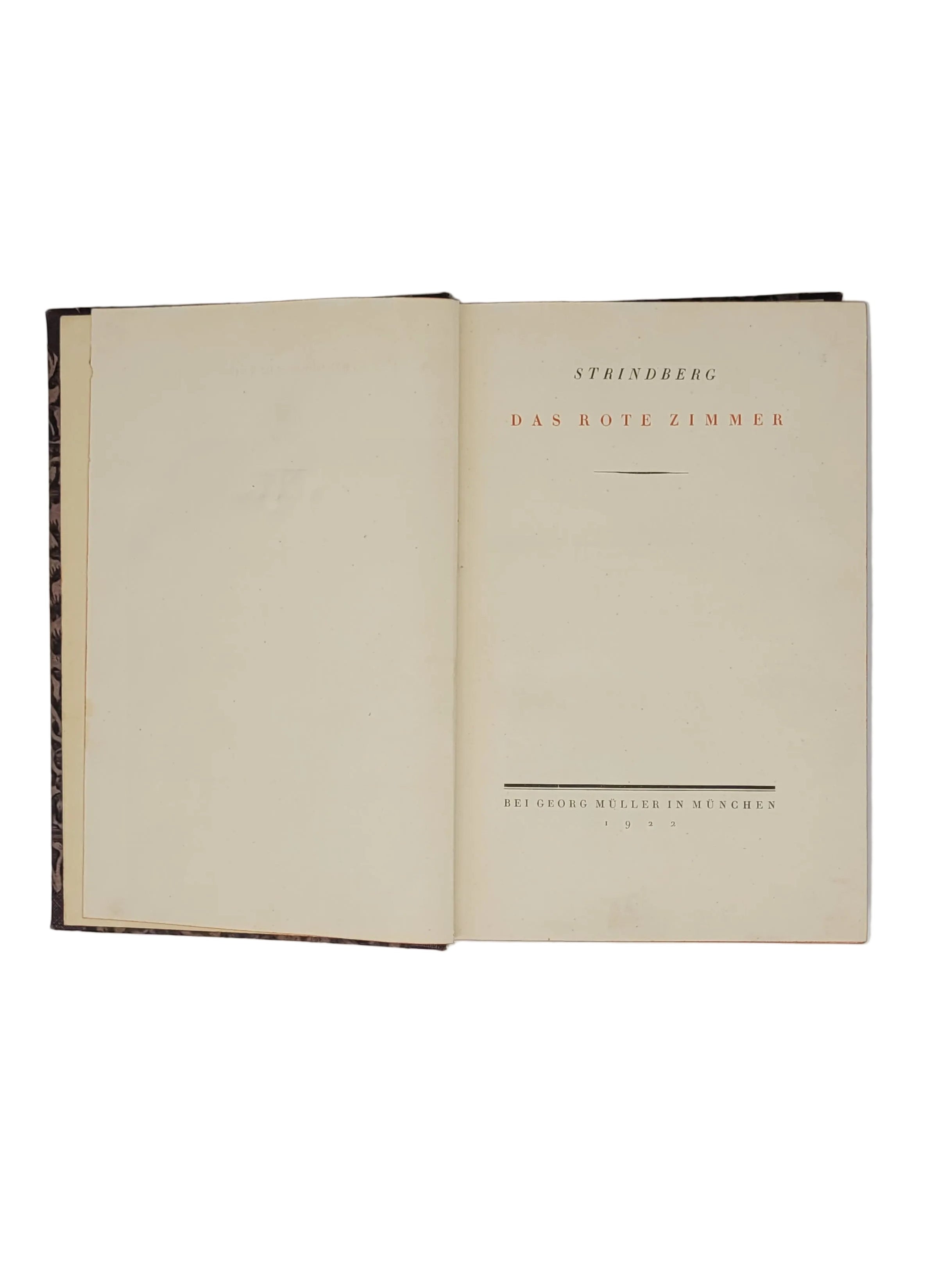 Alte Bücher August Strindberg - Das rote Zimmer bei Georg Müller in München 1922