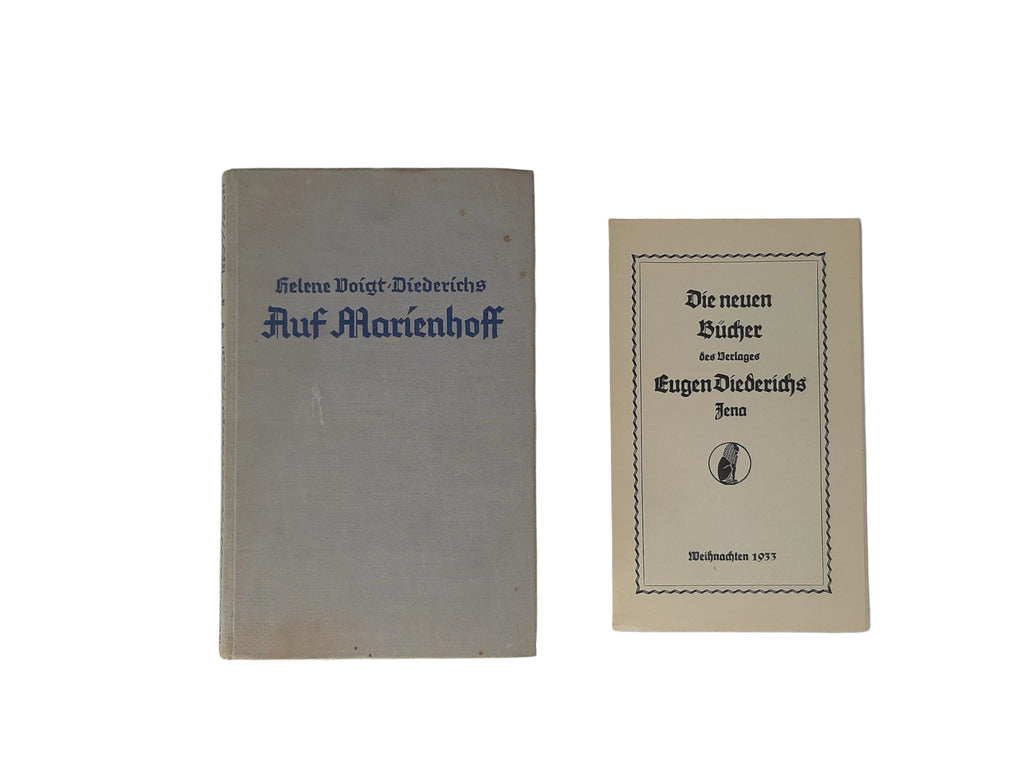 „Helene Voigt‑Diederichs – Auf Marienhoff, Eugen Diederichs 1933, Roman mit originalem Verlagsprospekt“