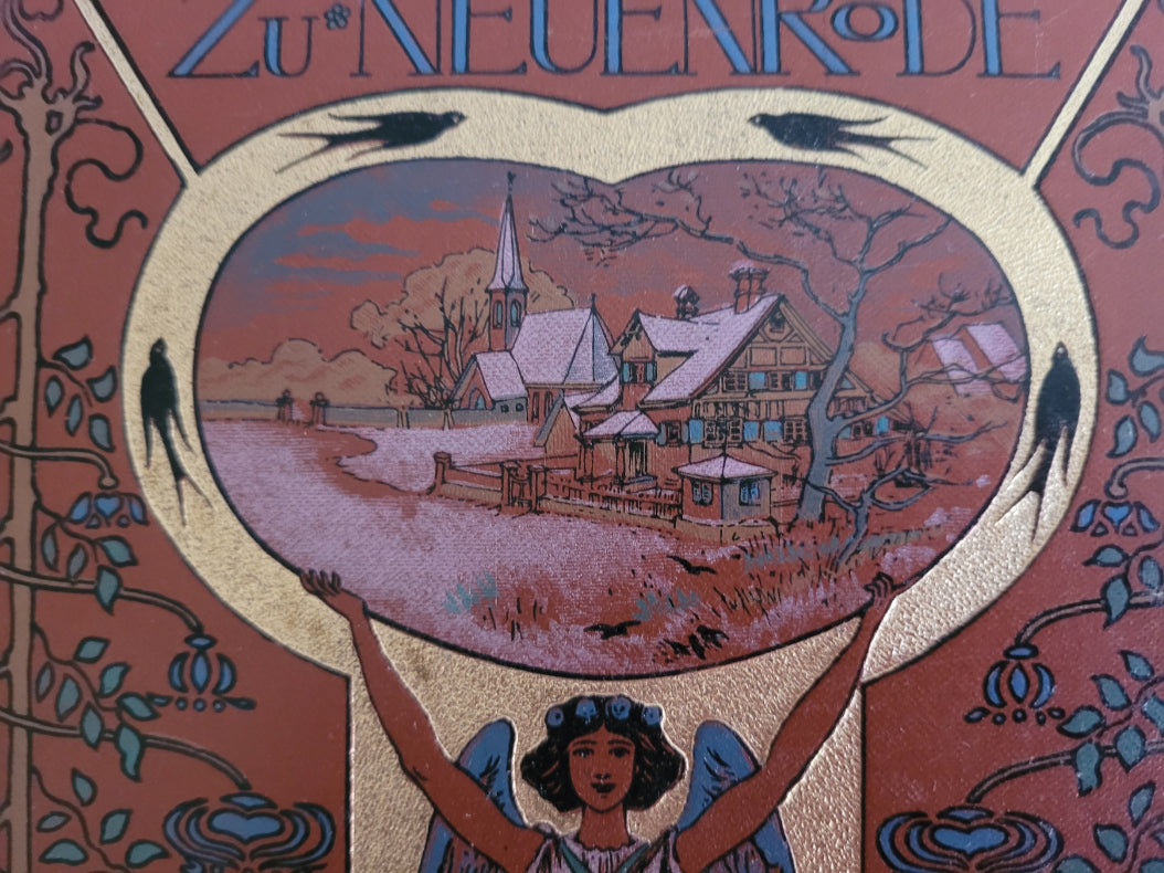 Alte Bücher Martha Eitner -Im Pfarrhaus zu Neuenrode - eine Geschichte für die Jugend - Stroefer Verlag 1910mit 4 Vollbildern von Alexander Zick - gebundene Ausgabe, 128 Seiten, 21 x 16 cm, gebraucht, exzellenter Zustand -allerdings gibt es eine Seite die sich gelöst hat, die Klammerung ist in einem sehr guten Zustand, siehe Scan, Ecken und Kanten sind ein wenig bestoßen, Buchbinder J.R. Herzog Detailansicht