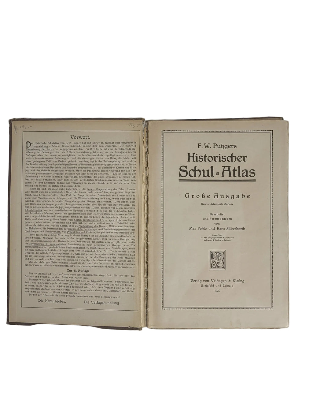 Alte Bücher F.W. Putzgers Historischer Schul-Atlas Verlag Velhagen & Klasing 1929