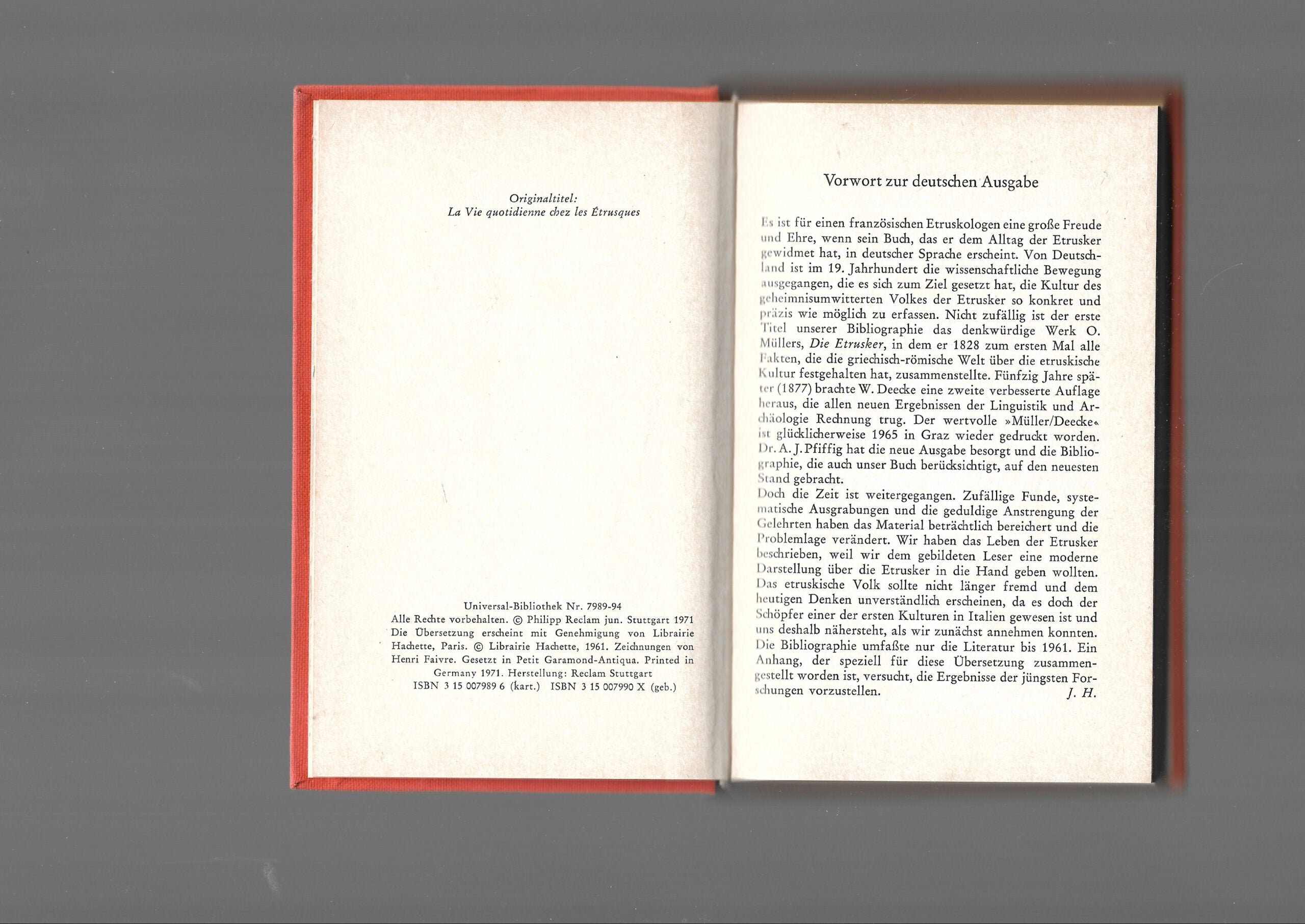 Alte Geschichte J.Heurgon Die Etrusker Philipp Reclam jun. 1971