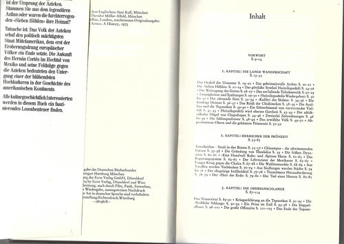 Alte Geschichte Die Azteken. Meister der Staatskunst - Schöpfer hoher Kultur. Lizenzausgabe Bücherbund 1974