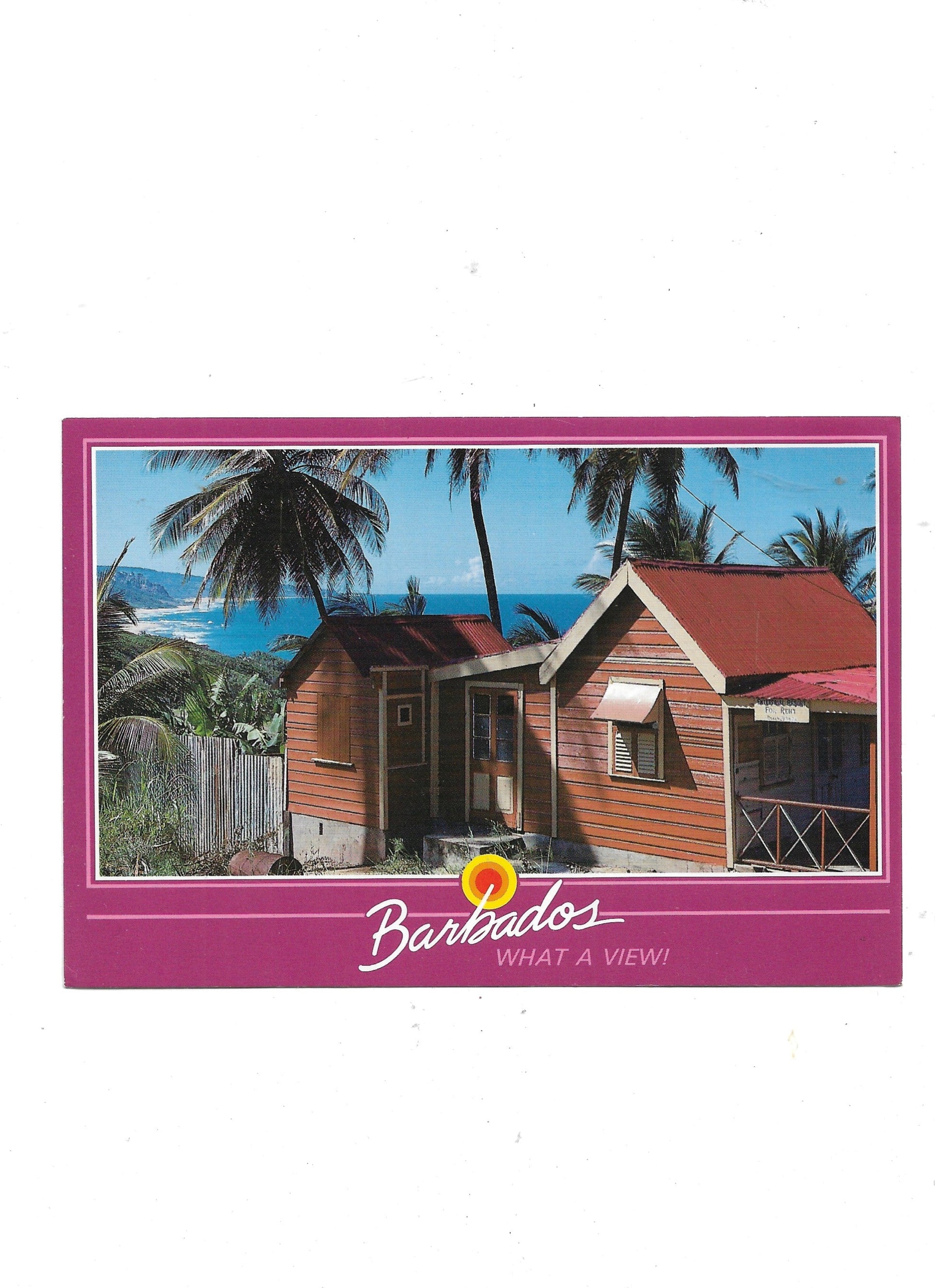 „Vintage‑Postkarte ‚Barbados – what a view‘, ca. 9,8 × 14,6 cm, altersbedingt sehr guter Zustand“ 