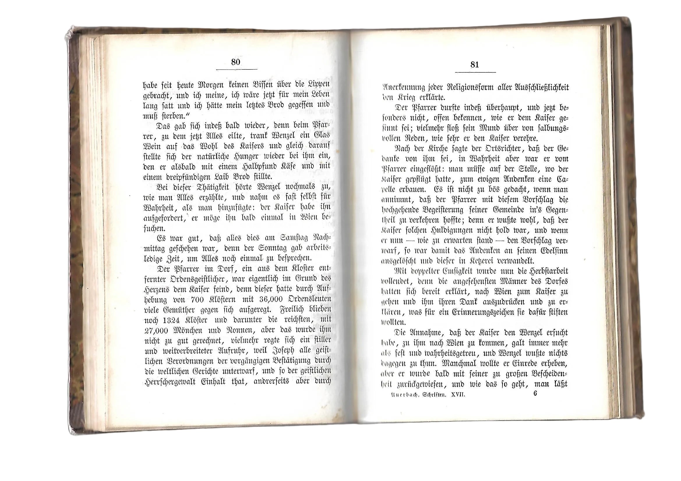 Alte Bücher Berthold Auerbach's gesammelte Schriften siebzehnter Band Verlag der Cottaschen Buchhandlung 1864