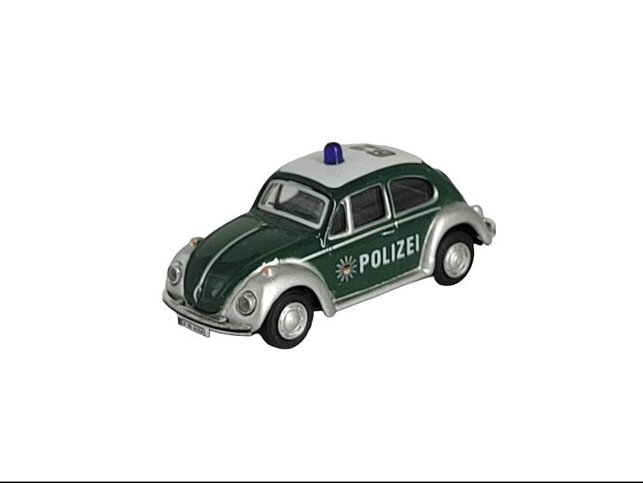 „Automagnet VW Käfer in Polizei‑Lackierung, detailgetreues Miniaturmodell aus Metall, ca. 4,5–6 cm groß, mit hochwertigem Kraftmagnet. Nicht geeignet für Glastafeln“