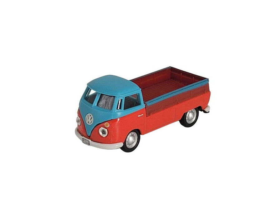 „Automagnet VW Pick‑up in Rot mit hellblauem Dach, detailgetreues Miniaturmodell aus Metall, ca. 4,5–6 cm groß, mit hochwertigem Kraftmagnet.“