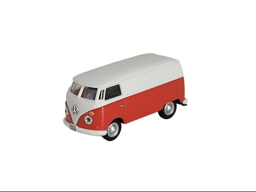 „Automagnet VW T1 Van in Rot mit weißem Dach, handgefertigt, detailgetreu, mit hochwertigem Kraftmagnet (1 × 0,5 cm), ca. 4,5–6 cm groß, haftet auf allen magnetischen Oberflächen