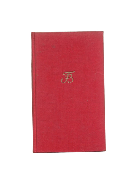 „Buchcover Bruno Frank Trenck Roman eines Günstlings, Bertelsmann gebundene Ausgabe 1954“ Ausgabe in Rot ohne Schutzumschlag mit goldenen Initialen