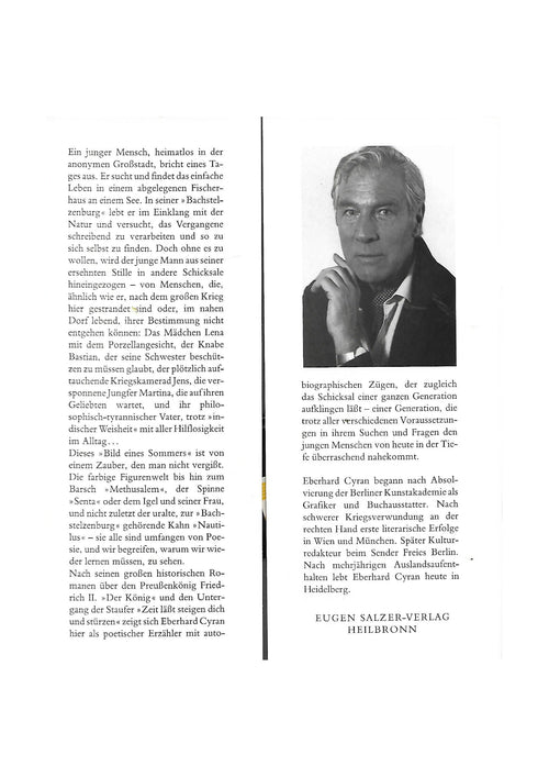 Belletristik Eberhard Cyran Bachstelzenburg Eugen Salzer-Verlag Heilbronn 1987