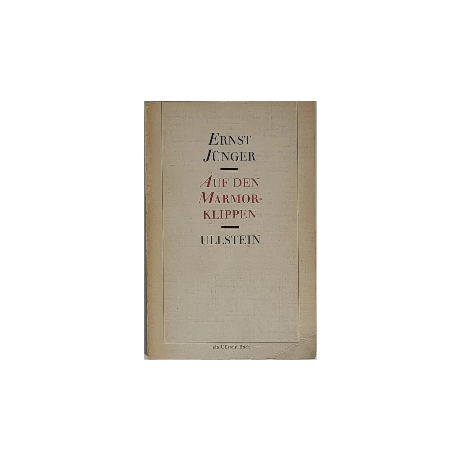 „Buchcover Ernst Jünger Auf den Marmorklippen, Ullstein Taschenbuch 1973“ Gestaltung schlicht und einfach