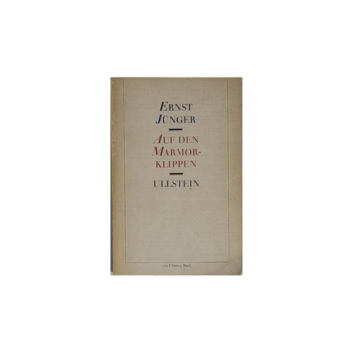 „Buchcover Ernst Jünger Auf den Marmorklippen, Ullstein Taschenbuch 1973“ Gestaltung schlicht und einfach