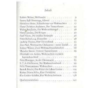 Belletristik Gesine Dammel (Auswahl) - Die schönsten Weihnachtsgeschichten - Insel Verlag 2007 Inhaltsverzeichnis