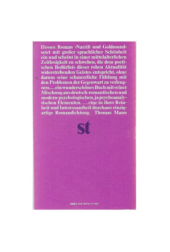 Belletristik Hermann Hesse - Narziß und Goldmund - Taschenbuch Suhrkamp 1975