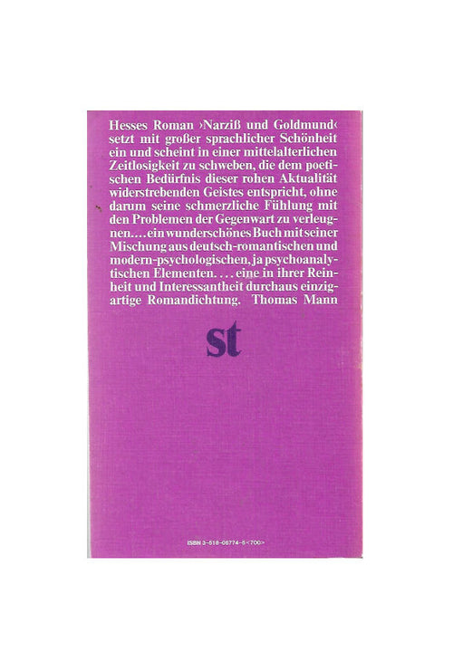 Belletristik Hermann Hesse - Narziß und Goldmund - Taschenbuch Suhrkamp 1975