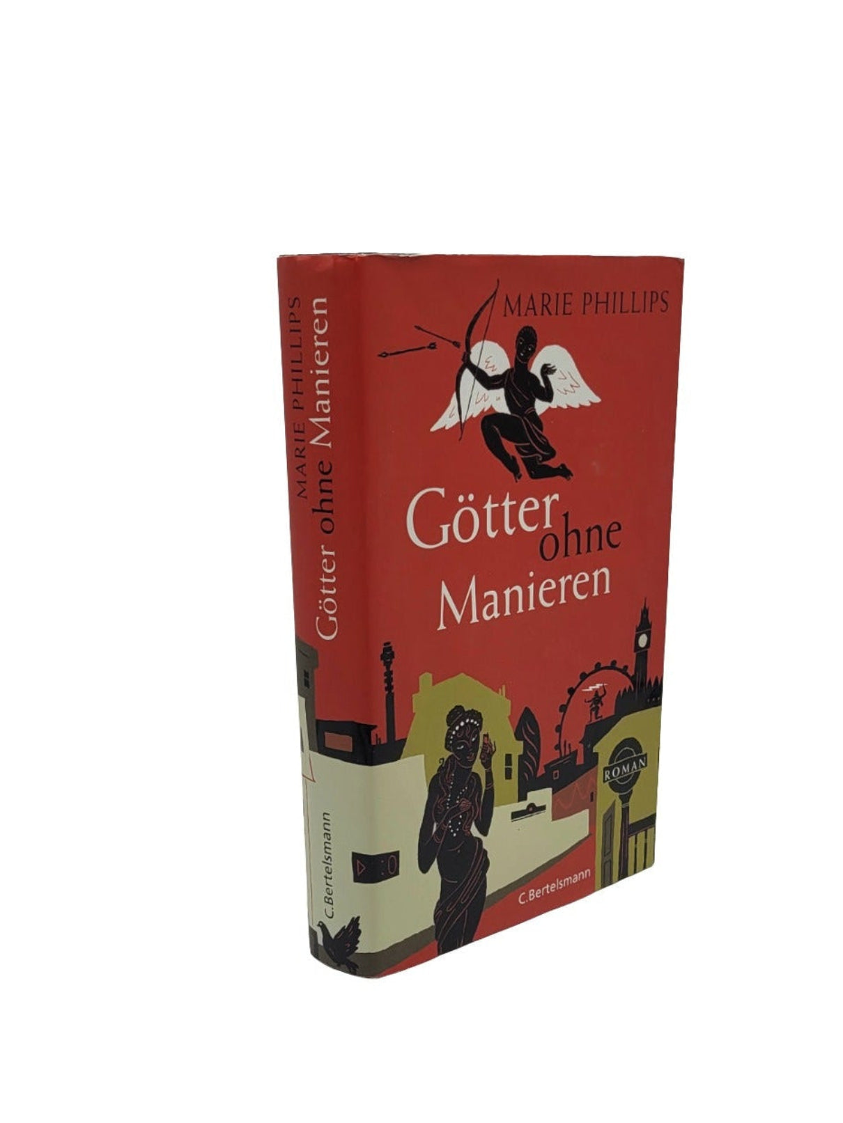 „Buchcover Götter ohne Manieren von Marie Phillips, Bertelsmann 2007, Hardcover in gutem gebrauchten Zustand“