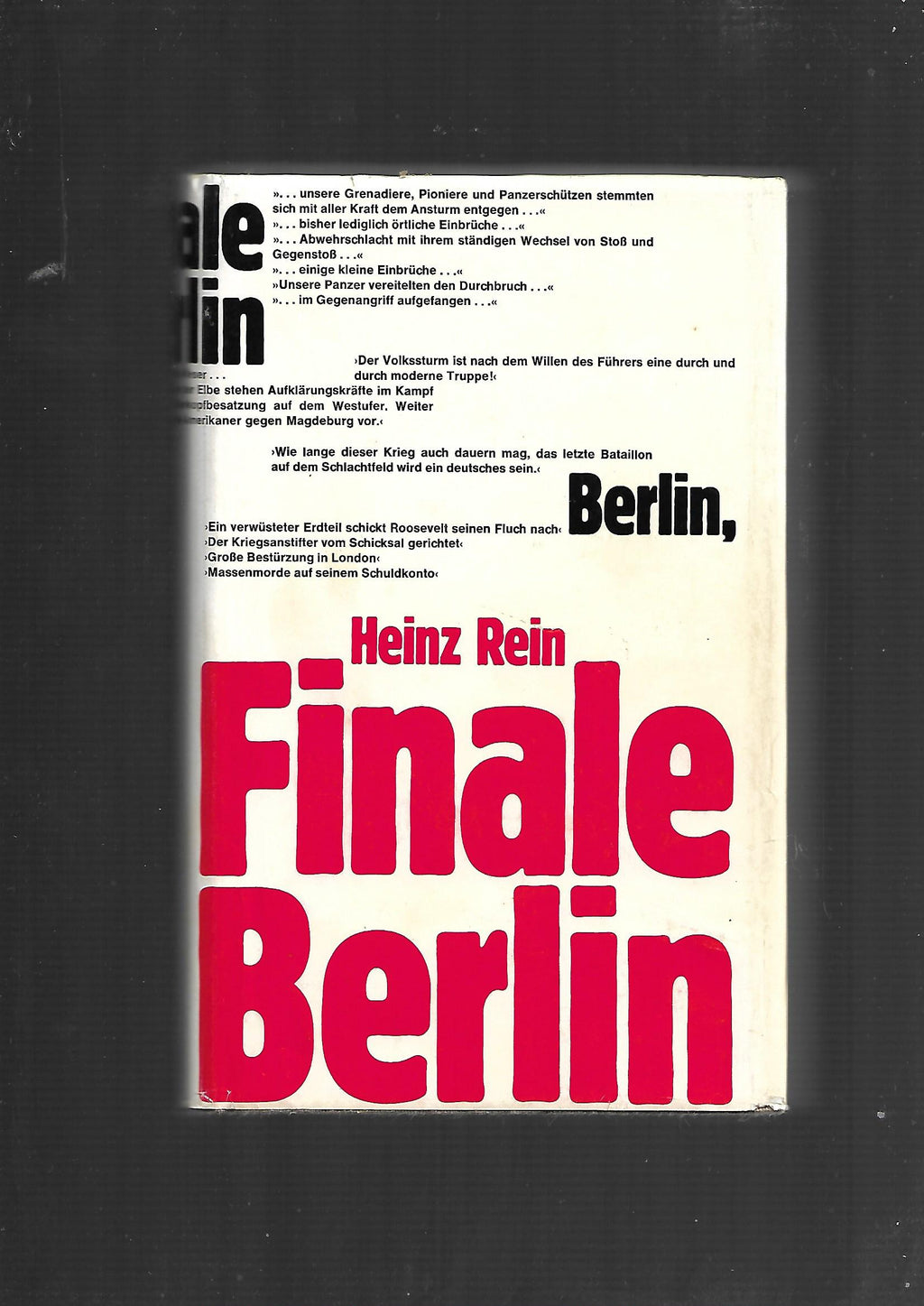 „Heinz Rein – Finale Berlin, Büchergilde Gutenberg 1981, gebundene Ausgabe“