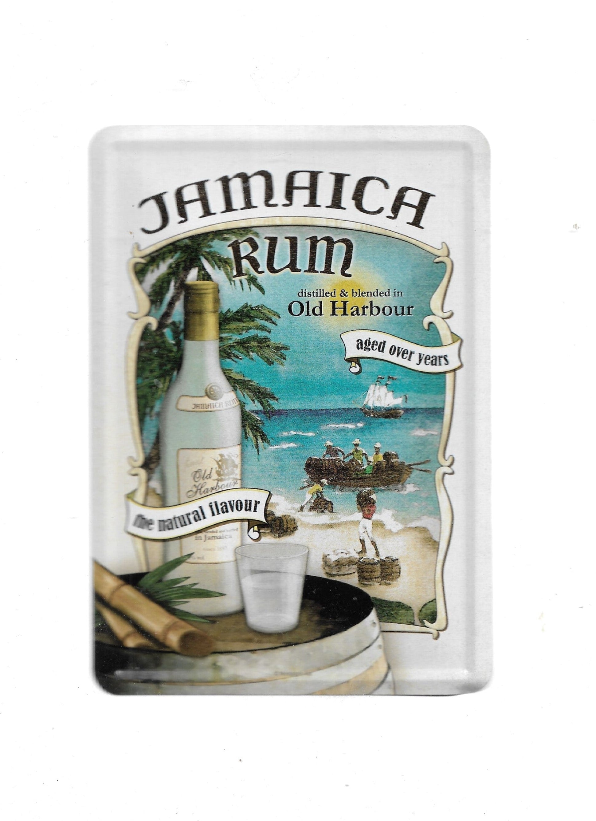„Blechpostkarte Jamaica Rum – gewölbte Retro‑Werbung im Vintage‑Stil von Nostalgic Art“