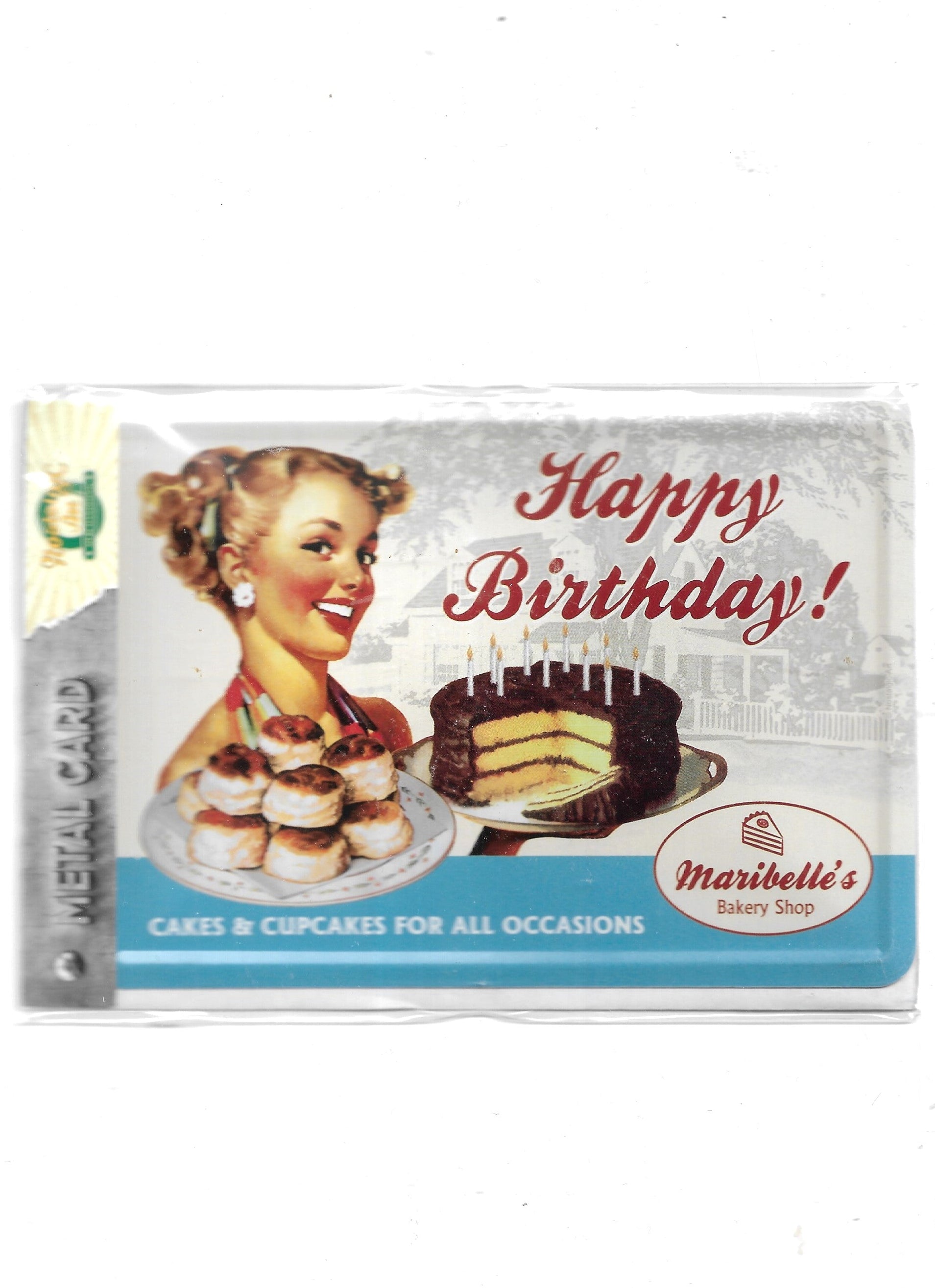 Blechpostkarte „Happy Birthday - Maribelle's Bakery Shop