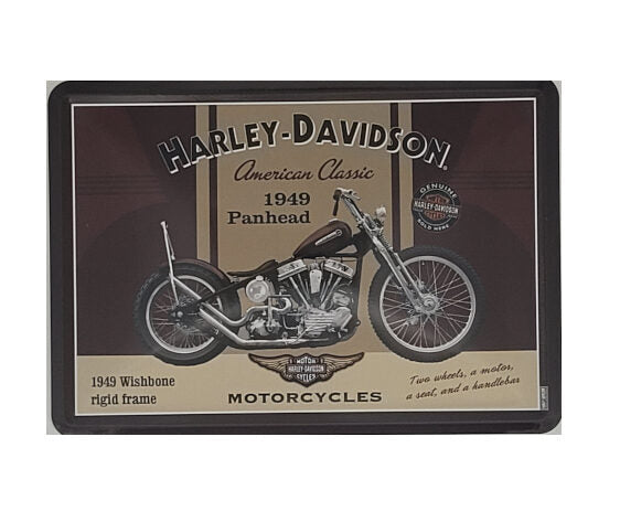 Blechpostkarte Harley Davidson 1949 Panhead