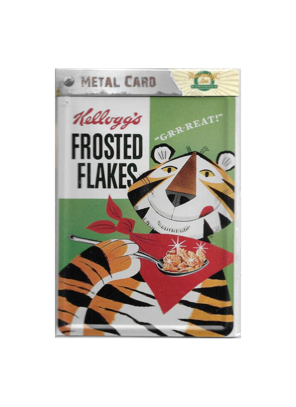 „Blechpostkarte Kellog’s frosted Flakes – gewölbte, randgeprägte Retro‑Metallpostkarte von Nostalgic Art“