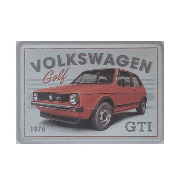 Blechpostkarte VW Golf - GTI 1976 (Nostalgic Art)