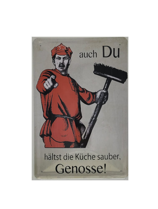 Blechschild Auch DU hältst die Küche sauber, GENOSSE ! (20 x 30 cm)