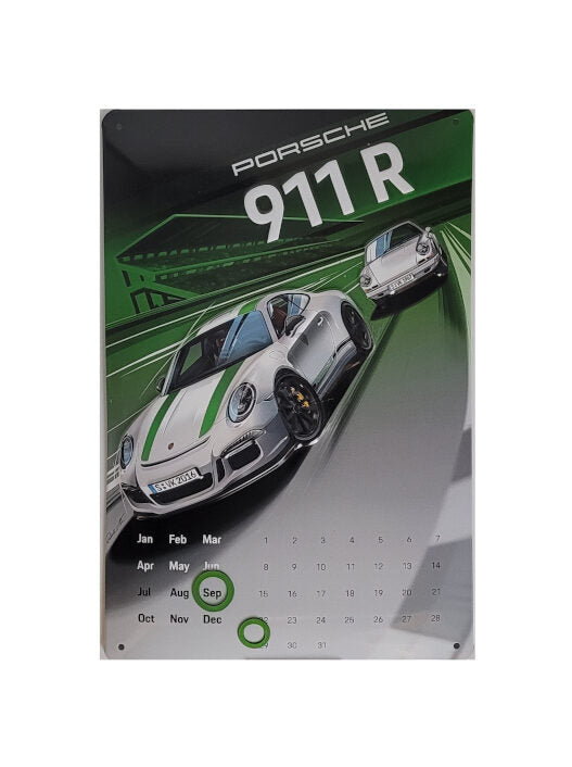 Blechschild Porsche 911 R Dauerkalender im 3D-Look