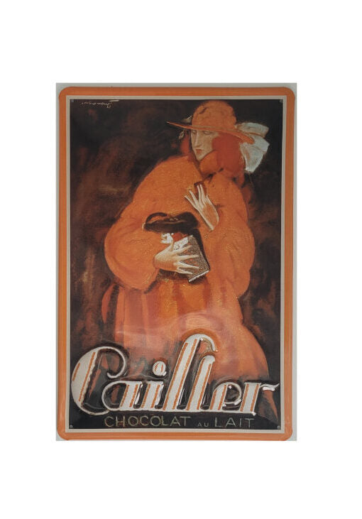 Blechschild Cailler - Chocolat Au Lait - Dame (20 x 30 cm)
