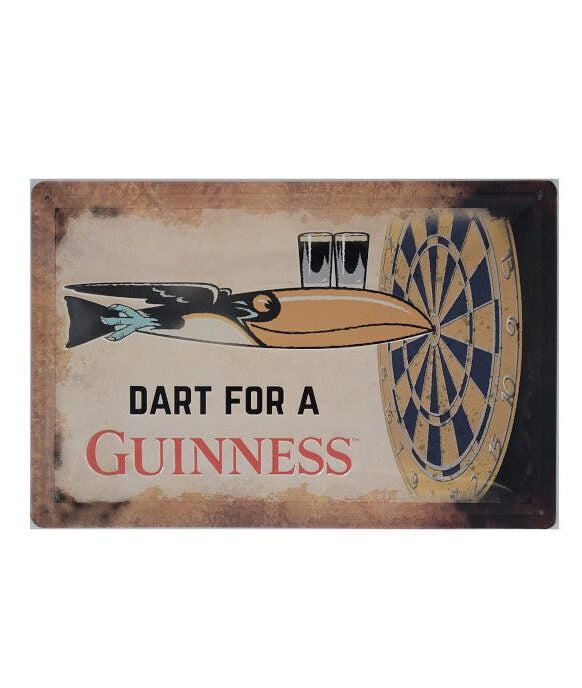 Blechschild Guinness - Dart for a Guinness  - Tukan (20 x 30 cm)