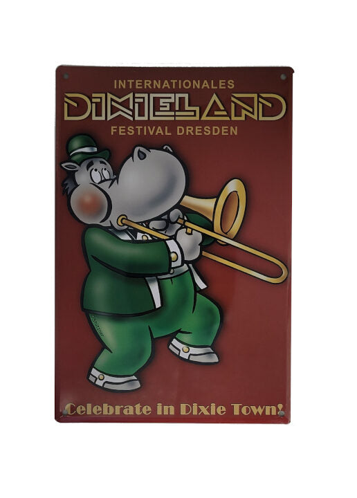 Blechschild Dixieland - Internationales Festival Dresden Celebrate in Dixie Town (20 x 30 cm)