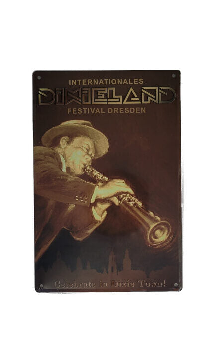 Blechschild Dixieland - Internationales Festival Dresden (20 x 30 cm)