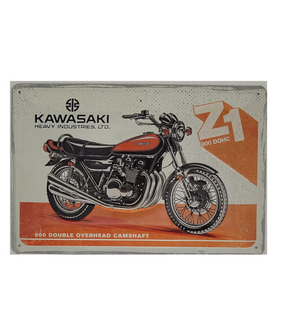 Blechschild Kawasaki Z1 - Heavy industries Ltd.  (20 x 30 cm) (Nostalgic Art)