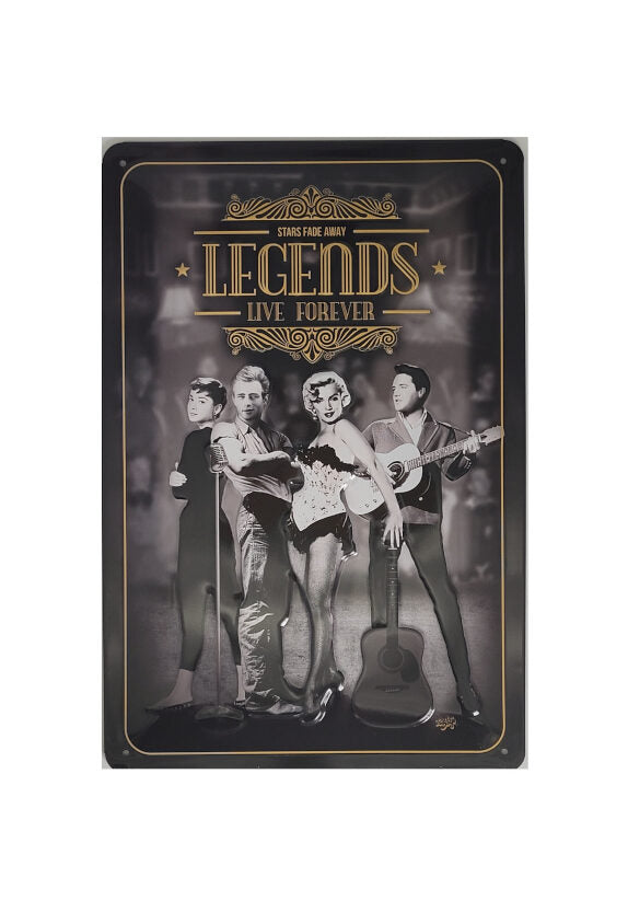 Blechschild Legends live forever - Stars fade away Nostalgic Art (20 x 30 cm)