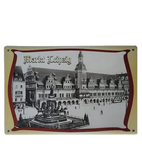 Blechschild Leipzig Markt - historisch (20 x 30 cm)