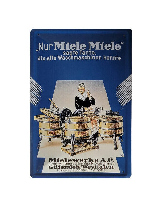 Blechschild Mielewerke AG - Nur Miele Miele sagte Tante... (20 x 30 cm)