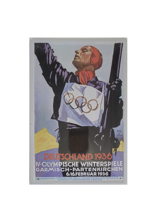 Blechschild Olympische Winterspiele Deutschland 1936 Garmisch-Partenkirchen (20 x 30 cm)