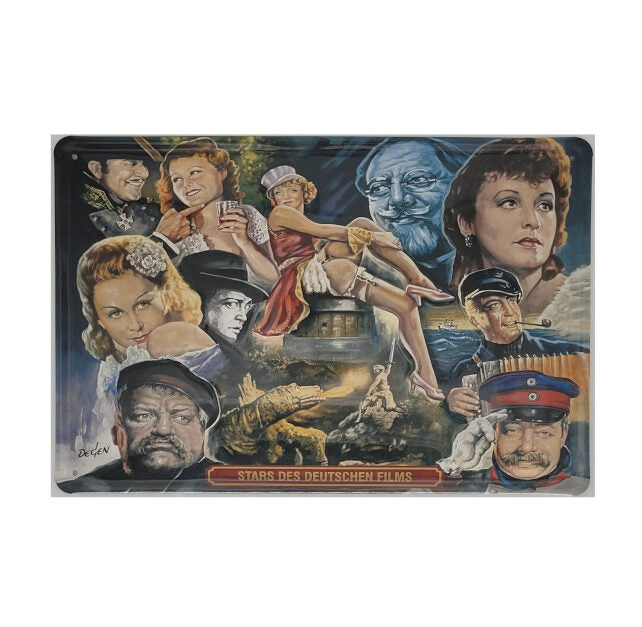 Blechschild Stars des deutschen Films - Rühmann, Dietrich, George u.a. (20 x 30 cm)