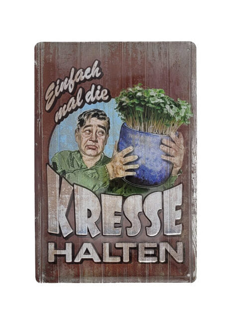 Blechschild Kresse halten (20 x 30 cm) (Nostalgic Art)