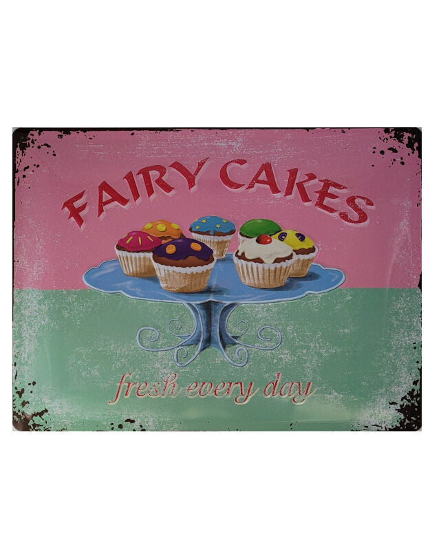 Blechschild Fairy Cakes - Fresh every Day (30 x 40 cm) (Nostalgic Art)