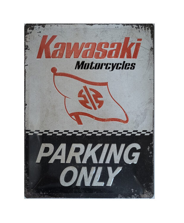 Blechschild KAWASAKI - Parking only (30 x 40 cm) (Nostalgic Art)