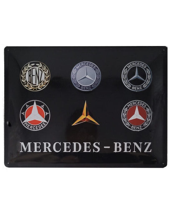 Blechschild Mercedes-Benz - Logo Evolution (30 x 40 cm) (Nostalgic Art)