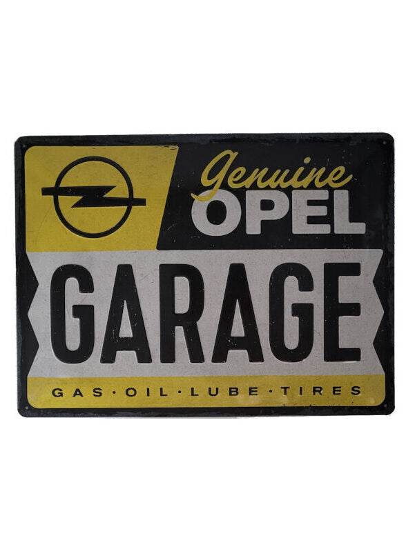 Blechschild Opel Genuine - Garage Gas Oil Lube Tires (30 x 40 cm) (Nostalgic Art)