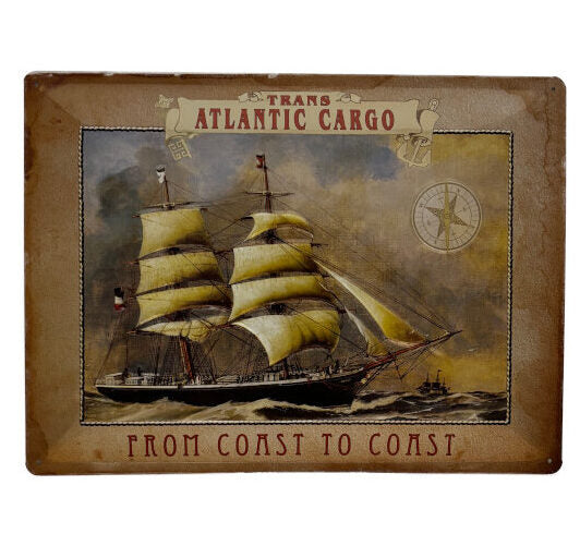 Blechschild Trans Atlantic Cargo - From Coast to Coast (30 x 40 cm) (Nostalgic Art)