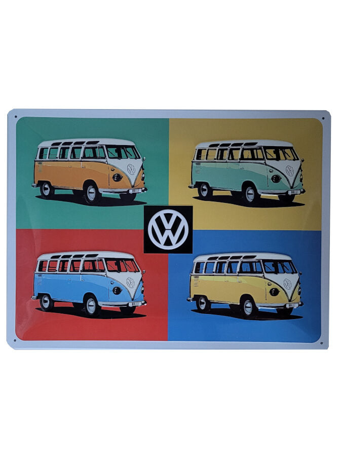 Blechschild VW Volkswagen - Bulli Pop Art (30 x 40 cm) (Nostalgic Art)
